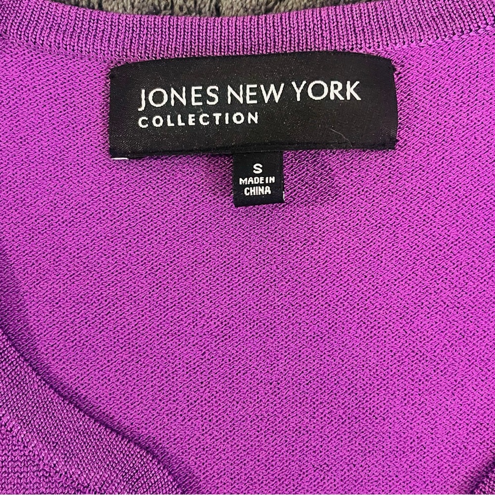 Jones New York Vivid Purple Knit Cardigan Sweater - Picture 3 of 6